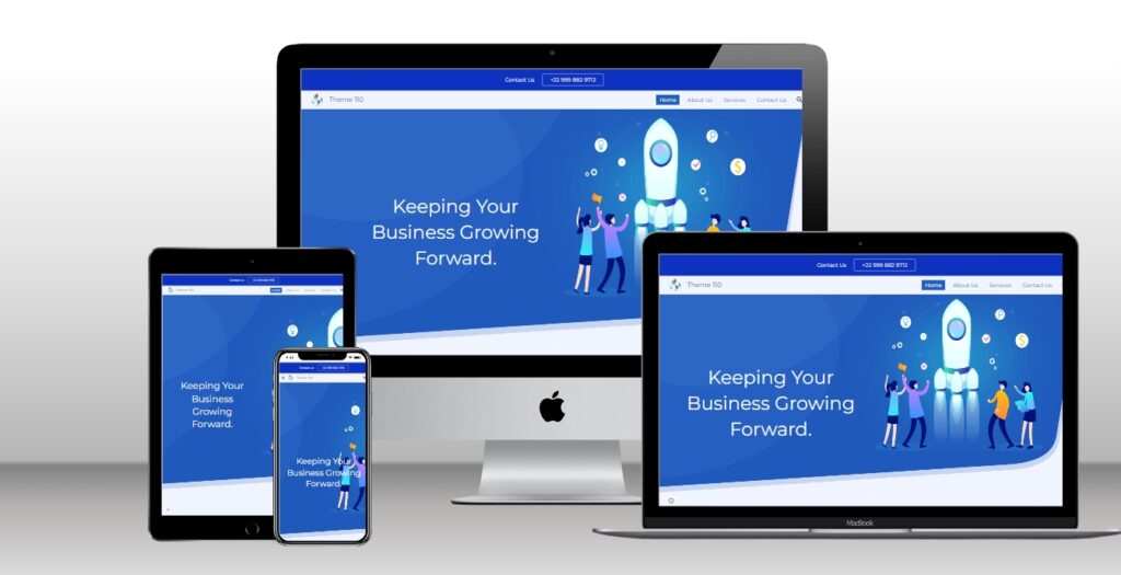 Digitora digital marketing Google Site theme homepage preview on a laptop and smartphone screen.