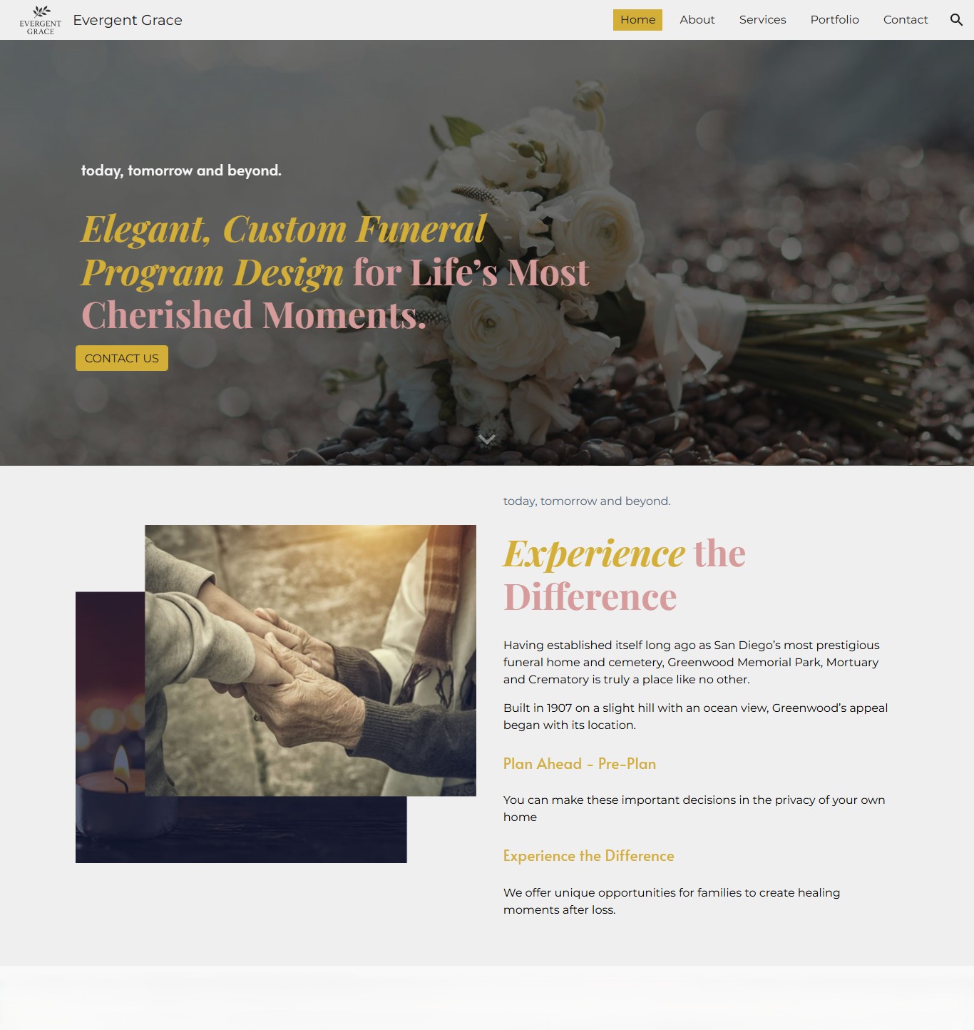 Evergent Grace | Funeral services Google Site Theme