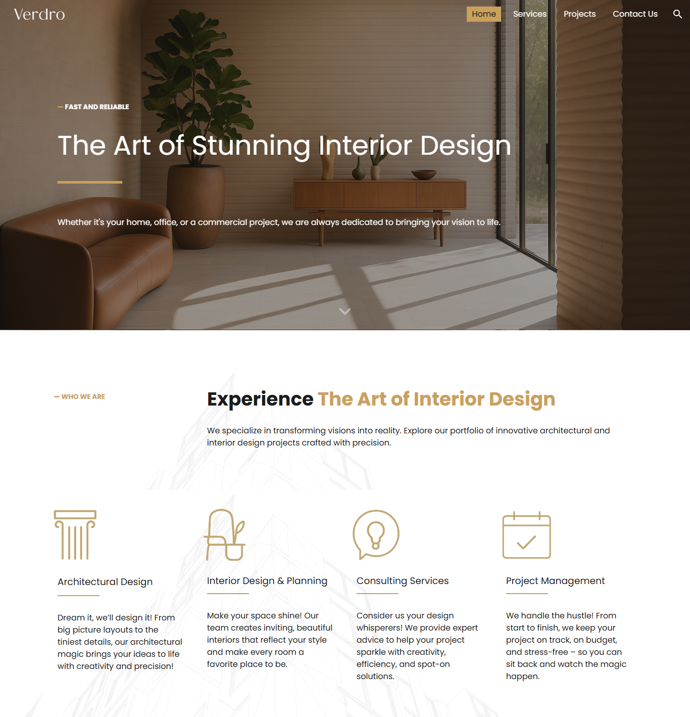 Verdro Interiors | Architecture Interior Design Google Site Theme